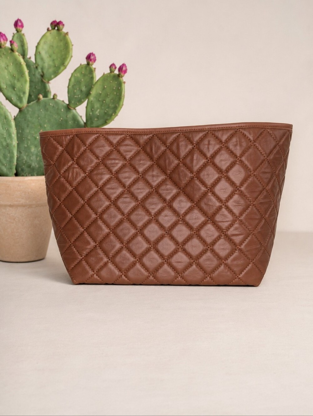 Women's Quilted Purse Insert Organizer for Le Pliage Bag Brown Old Money